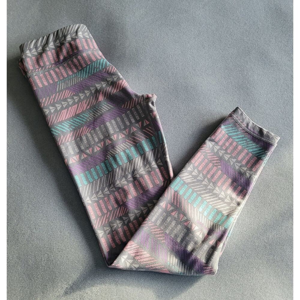 EDDIE BAUER Girls Print Stretch Leggings w/Adjustable Waist, Flat Seams-Sz 10/12